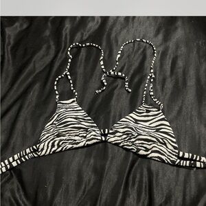 Zebra Print Triangle Bikini Top
